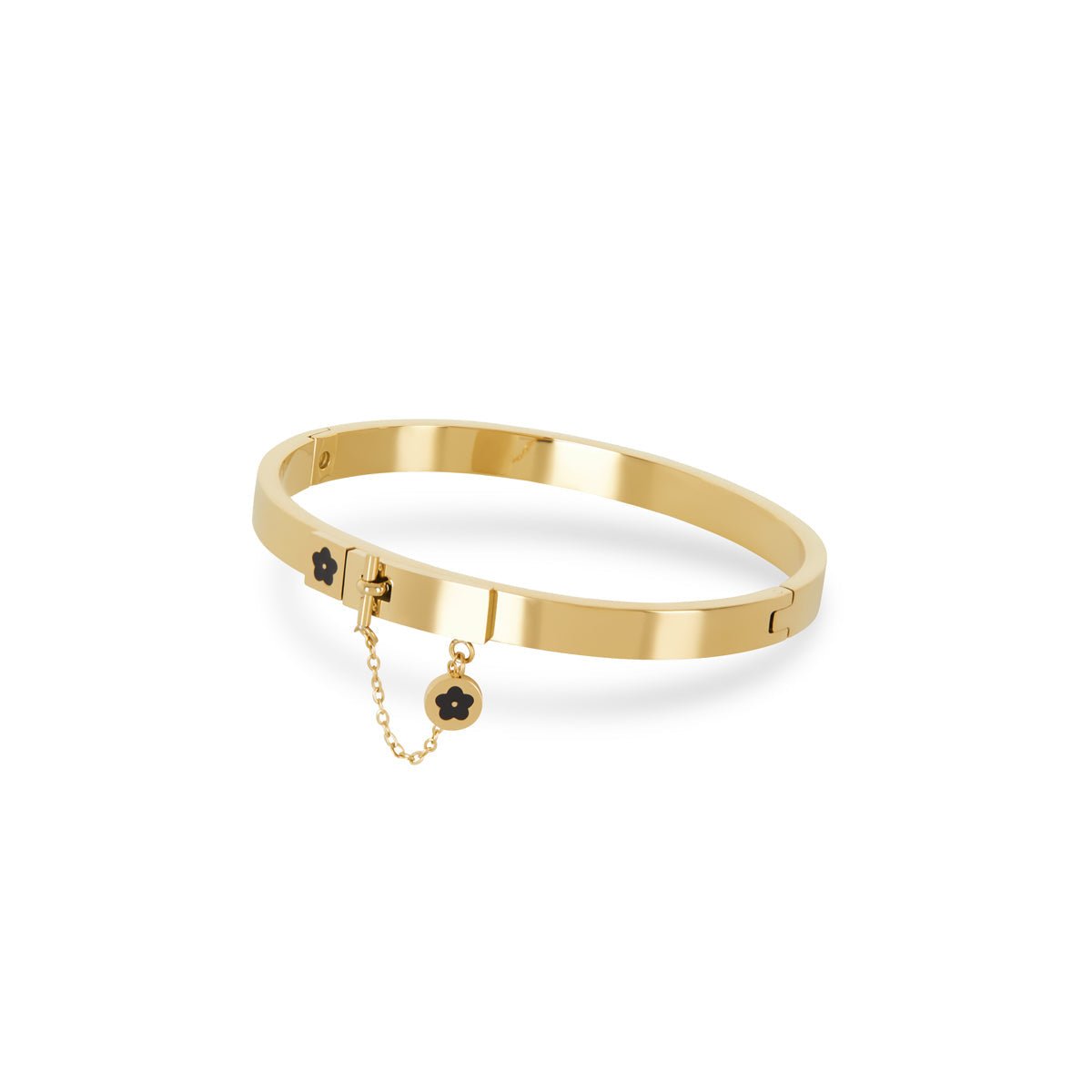 Bracelete Flor Lock Charm Banhada em Ouro 18K - Murano Joias